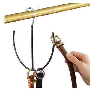 Space Saving Heavy Duty Metal Belt Hanger, Tie Rack Hanger, Rubber Cover 1 pack